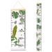 MHJY Height Chart for Kids Height Measure Wall Chart Child Growth Chart Wooden Ruler 7.9'' x 79'' Canvas Height Measurement Hanging Wall Decor for Baby Girls Boys Toddler Bedroom Nursery Tropical Jungle