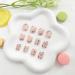 Square Press on Nails - Short Flower Design Glossy Fake Nails | 24 Pcs Nude Full Cover Acrylic Stick-On Nails for Women - Buy Online on GoSupps.com