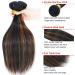 Haha Brown Highlight Ombre Human Hair Bundles with Closure - 10A Remy Virgin Hair Weave - Colored Balayage - 3 Bundles + 4x4 Lace Closure Free Part - 12 12 12 + 10 Inch FB30 - Buy Online on GoSupps.com