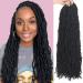 6 Packs New Faux Soft Locs 24 Inch Crochet Hair 126 Strands Pre-Looped Synthetic Nu Soft Locs Crochet Hair Nu Goddess Locs Crochet Hair for Black Women(#1B) 6Packs #1B
