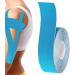 Shakven Kinesiology Tape Waterproof - Waterproof Breathable Elastic Athletic Tape - Sports & Weightlifting Tape Athletic Tapes & Wraps for Gym Fitness Running Tennis Swimming Football Blue - Buy Online on GoSupps.com