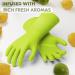 Vgo Household Gloves with Lining - Reusable Cleaning Gloves in TPE, Latex-Free, Thicker, Antislip, Multifunctional - 1 Pair Large (Lemon Green) - Buy Online on GoSupps.com