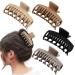 DEEKA 4 PCS Large Double Row Teeth Hair Claw Clips 3.5 Medium Hair Clips for Thick Long Hair Matte Clips Hair Accessories for Women and Girls (Neutral) 3.5 Inch (Pack of 4) Neutral Brown Colors