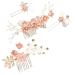 Kleemeiero 4 pc hairwear wedding hair jewelry head jewelry pink bridal crown flowers hair parts bride kamm pearl hairpins hair clip broke bridal sockets hairpise bridal jewelry hair for women girls