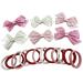 18 Piece Girls Hair Bow Clips Ponios Set Soft Endless Hair Accessories Girls Fashion Accessory (Shiny Effect)