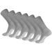 Men's Women Diabetic Loose Top Therapeutic Anti Slip Non Skid Gripper Soft Cotton Full Cushioned Crew Socks Grey - 6 Pair 9-11