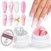 AIMEILI Solid Builder Gel For Gel Nails Set Solid Nail Gel 2 Colors Solid Nail Extension Builder Gel Set (Clear and Pink) Clear+Pink