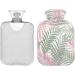 NAANLE Pink Palm Leaf Hot Water Bottle - 1L Heat Bottle for Menstrual Cramps & Pain Relief | Ideal for Hand & Foot Heat Therapy - Buy Online on GoSupps.com