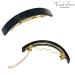 French Amie Curved Black Small 2.5 Celluloid Acetate Handmade Hair Clip with Golden Clasp - Buy Online on GoSupps.com