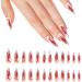 Halloween False Nails Halloween Long Pointed Tip Nail Press on Nails with Glue Stickers Red Flame Blooming Ballerina Acrylic Fake Nails Halloween Cosplay False Nails for Women Girls Y9HBCJJP - Buy Online on GoSupps.com