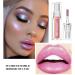 Buy Pink Glitter Lipstick | Diamond Metallic Shimmering Liquid Lipstick | Long-Lasting Smudge-Proof Gloss | Aurora Glossy Makeup - Buy Online on GoSupps.com