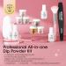 ROSALIND 13PCS Dip Powder Nail Kit - Pink Nude & Brown Glitter | Complete Starter Set with Top Coat Base Coat & Accessories for Stunning Nails - Buy Online on GoSupps.com