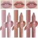 3 Colors Rotating Crayon Lipstick Set  Velvet Air Matte Crayon Lipstick Color Charm Lasting Non-fading Lipstick Makeup Long Lasting Matte Waterproof Not Fade Cream Lipstick Lip Makeup for Women(Set-A) SET A(01+02+03)