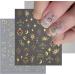 Gold Metallic Nail Art Stickers - 8 Sheets 3D Self-Adhesive Decals for DIY Manicure and Acrylic Nails - Stars, Moon, Butterfly, Heart Design - Buy Online on GoSupps.com