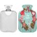 Wooden Hot Water Bottle with Soft Fleece Cover | 2 Litre Gingerbread Blue Hot Water Bag for Hot & Cold Compresses - International Shipping - Buy Online on GoSupps.com