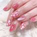 False Nails Short - 24Pcs Almond Fake Nails with Glue - Blush Pink Flower Press on Nails Pattern - Oval Stick on Nails - French Nail Tips with Nail Glue for Women Girls Nail Art (Pink Blush Glitter) Floral - Buy Online on GoSupps.com