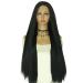 Greenmir Black Lace Front Wigs for Women - 24in Yaki Heat-Resistant Synthetic Hair 13x4 Side Part Lace Wig - Buy Online on GoSupps.com