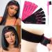 Leeven 5 Pcs Elastic Band for Wig Edges With 1 Pcs Hair Edge Brush Lace Melting Bands for Baby Hair Adjustable Wig Melt Bands for Keeping Lace Frontal Wigs In Place Edge Wrap to Lay Edges