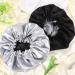 Adjustable Silk Bonnet Set - Double Sided Satin Sleep Caps for Women - Black - Protects Curly and Natural Hair - 2 Pieces - 36cm - Buy Online on GoSupps.com
