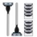 Xumann 8 Pieces Fusion Blades for Gillette Turbo Razor with 2 Knife Holder Shaving Blades Men Razor Replaceable Washable 3 Blade for Men's Shavers