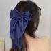 2Pcs Big Bow Hair Clips for Women in Black and Navy Blue - Soft Satin Ribbon Barrettes for Girls - Buy Online on GoSupps.com