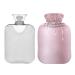 Pink Glitter Drop Hot Water Bottle 2L Rose Gold Glitter Winter Hot Water Bottle Soft Plush Cover Hand Feet Warmer for Kids Men Women