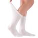 ELYFER Soft Bamboo Diabetic Crew Socks for Women Loose Fit Wide Non-Binding Seamless Toe Thin Dress Socks 4-8-12-24 Pairs 5-8.5 White (4 Pack)