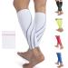 360 RELIEF Compression Calf Sleeves - for Men and Women Sports | Shin Splints Torn Muscle Cramps Workout Circulation Running Hiking Marathon | M L XL with Mesh Laundry Bag | White M-Single