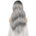Fine Long Curly Ombre Gray Wig - 55 cm Synthetic Middle Parting for Women | Perfect for Parties & Daily Wear - Buy Online on GoSupps.com