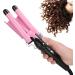3 Barrel Hair Waver Adjustable Temperature Hair Crimper Heats up Quickly Crimping Iron for Hair Compatiable for All Hairstyles (Pink 28mm) - Buy Online on GoSupps.com