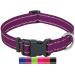 Dey-Premium dog collar nylon reflective adjustable for small and large dogs many colors and sizes collar dog puppy dog neck straps cat neck puppy neck purple S s -1.5 x27-37 cm purple-reflective