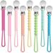 Nuanchu 8 Pieces Pacifier Clips Baby Pacifier Clip Holder Cute Braid Pacifier Strap with Clip for Baby Girl Boy Keeping Baby Pacifiers  Teethers and Small Toys in Place(Bright Colors)