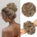 Hair part with rubber band Messy Bun Hair parts hair extension large bun hair part hair tie lured with hair ponytail hair extensions (27/613 (Strawberry Blond & Bleach Blond Mixed)))