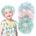FAISOTY 3Pcs Shower Cap for Kids with Cute Shape Double Layer Waterproof Sleeping Hair Cap for Girls for Mothers Day Gifts Large Size Suits for All Kinds of Haircut