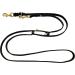 Buy Dogeleine Double Linen Adjustable Leash for Small & Large Dogs - 2.80m x 15mm Black | Premium Fat Leather & Brass | International Shipping Available - Buy Online on GoSupps.com