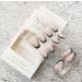 Coffin Shape French Tip Press on Nails - Black Sliver Wave Design - 24Pcs - Buy Online on GoSupps.com