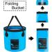 AUTODECO Collapsible Bucket 5 Gallon - Portable Wash Basin for Outdoor Activities - Blue, 20L Capacity - Buy Online on GoSupps.com
