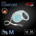 Flexi New Comfort Dog Leash - Ergonomic Durable Tangle-Free | For Dogs Up to 25kg | 4.8m Medium Size | Blue/Pastel Colors - Buy Online on GoSupps.com