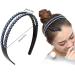 Fashionable Rhinestone Hair Bands - 4-Piece Elegant Double Crystal Headbands for Women & Girls | Slide-Resistant Hair Accessories - Buy Online on GoSupps.com