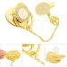 Alomejor Baby Pacifier - Curved Design 26 Letters Safe Materials Healthy Bling with Clips for 6-18 Months - Golden Color - Buy Online on GoSupps.com
