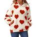 Hanxiulin fleece jacket plush jacket cuddly jacket women cardigan down jacket autumn winter coat breathable warm cuddly winter jacket red s