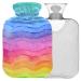 NAANLE watercolor heat bottle with cover transparent hot water bottle 2 l large warm-up bag for bed hand feet warmer pain relief heat and cold therapy