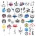 CARGEN 30 Sheets Yoga Temporary Tattoo Set Lycoris Radiata Shabda OM Mandalas Lotus Elephant Peacock Feather great Sticker