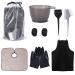 HYOUJIN Hair Dye Brush and Bowl Kit Hair Bleach Highlighting Kit Colouring Set with Tinting Bowl,Brush Comb,Ear Cover,Hair Salon Working Apron,Hair Coloring Cape,Gloves DIY Beauty Salon Tool(9PCS) Black Drawstring Pocket Set