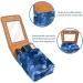 Travel Lipstick Organizer Case - Portable Makeup Bag with Mirror | Abstract Blue Spots Camouflage - Buy Online on GoSupps.com