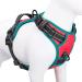 Phoepet 2019 Reflective dog harness for large breeds adjustable no pulling vest with handle 2 metal rings 3 buckles simply put on and off (L red) red l (neck: 16-24 ". Chest: 22-33")