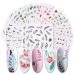 CHANGAR Nail Art Stickers Water Transfer Nail Decals Flower Leaf Plants Fruits Summer Series Design Manicure Tips 29 Sheets Nail Tips Charms Applique DIY Toenails Nail Art Decorations Accessories