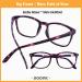DOOViC Blue Light Filter Reading Glasses - Prescription Square Frame Large Lenses 024 in Purple Tortoiseshell 2.5x - Buy Online on GoSupps.com