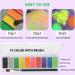 Lot de 10 fards paupi res fluorescents paillettes fluorescentes - N on UV - Mat - Paillettes color es et cr meuses - Avec pinceau - Brillance sous lumi re UV - Buy Online on GoSupps.com