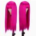 AISI Beauty Long Hot Pink Wig for Women | 24 Inch Straight Synthetic Colored Wig with Bangs for Party Cosplay - Buy Online on GoSupps.com